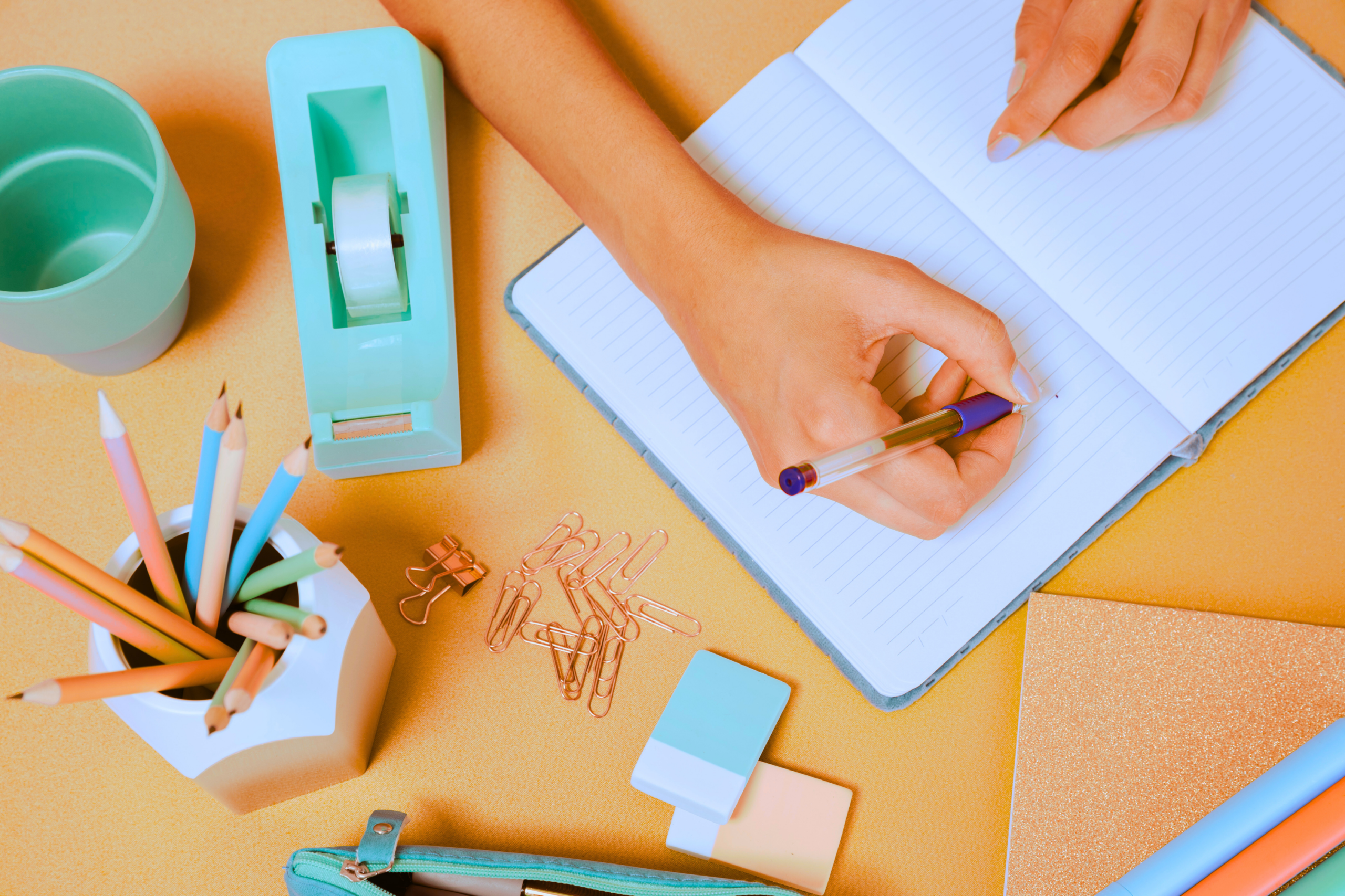 Hand writing in Notebook