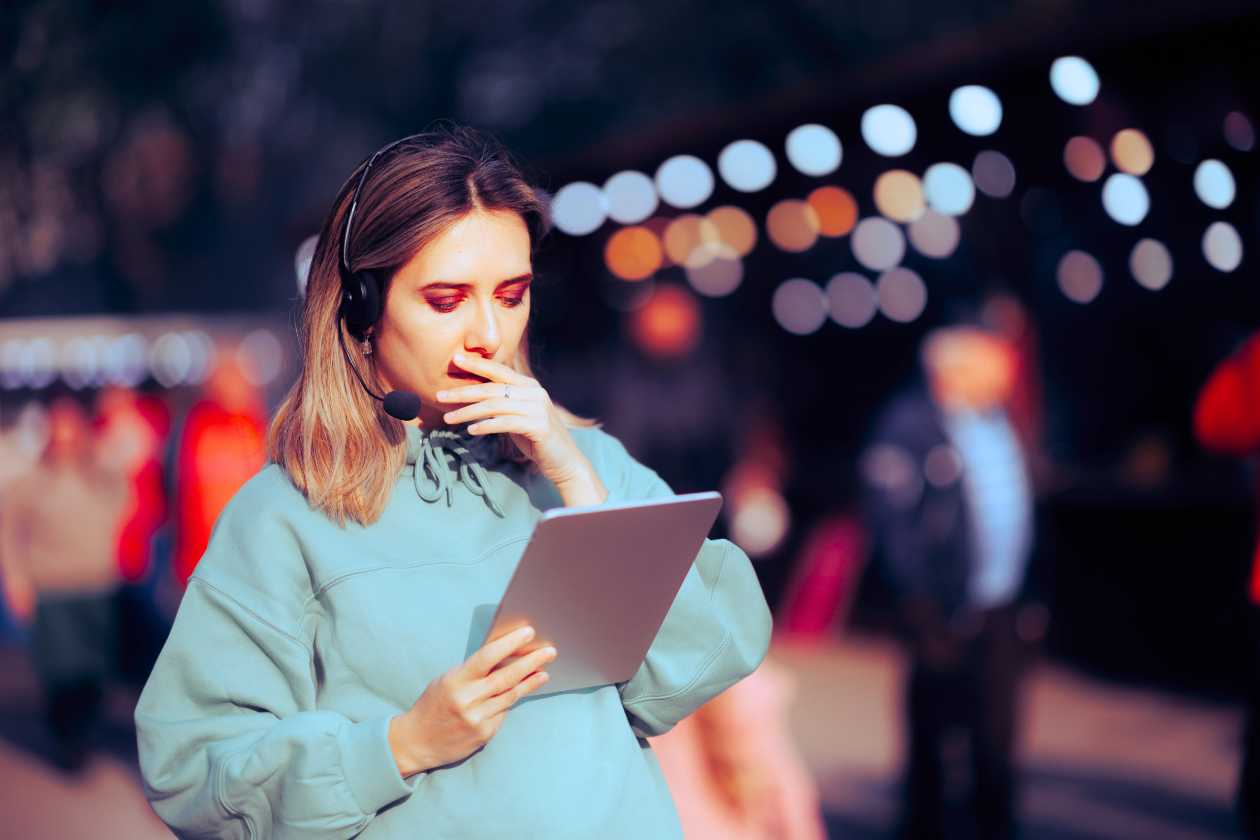 Women on a device