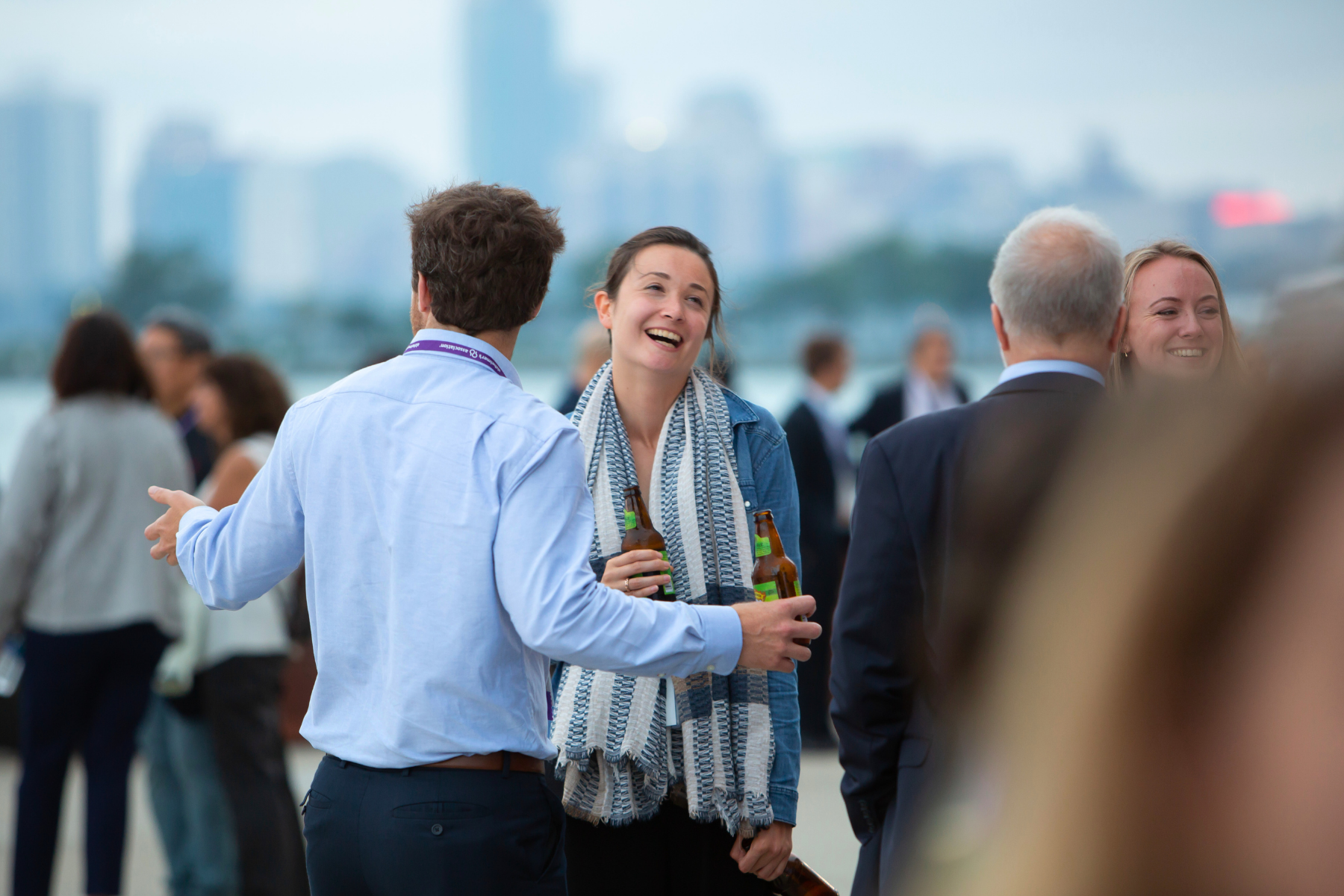 rooftop lounging with beer