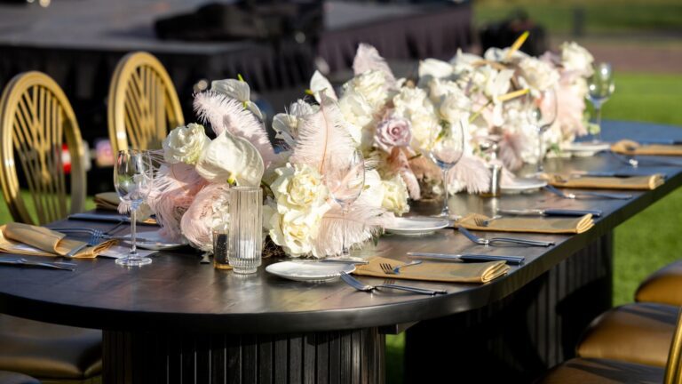 Centerpieces on table
