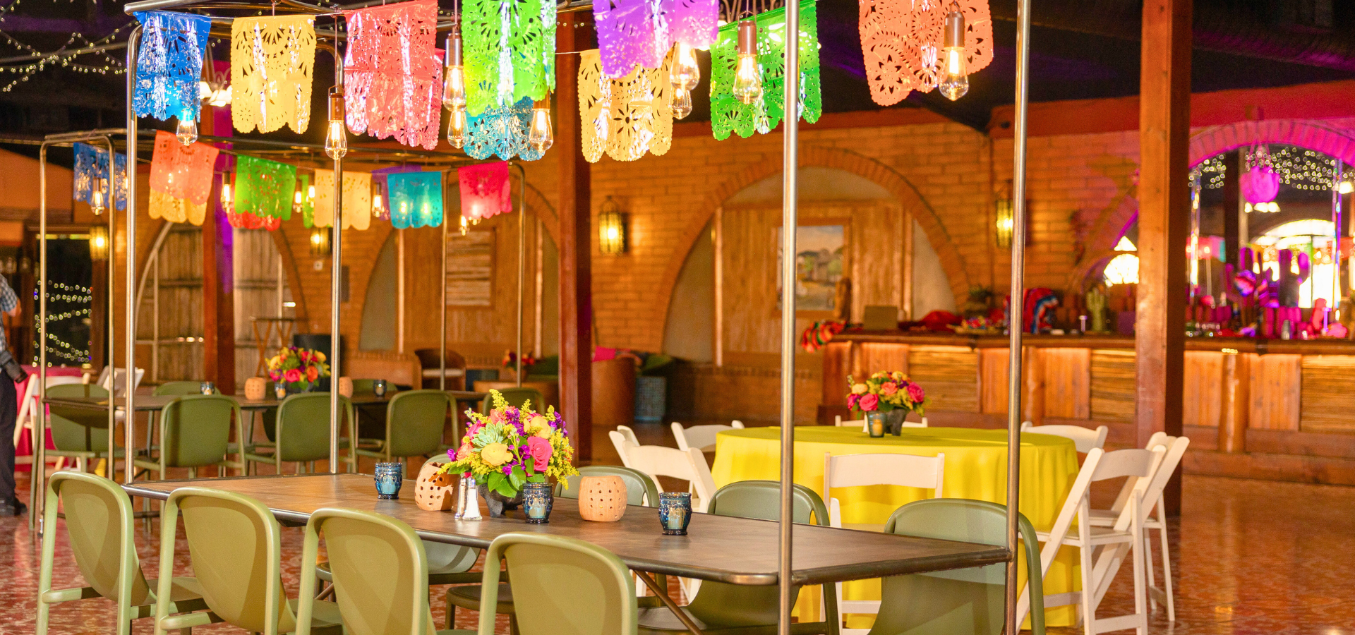 Fiesta del Sol–inspired Arizona event design featuring vibrant colors, festive décor, and sun-inspired details in a desert setting.