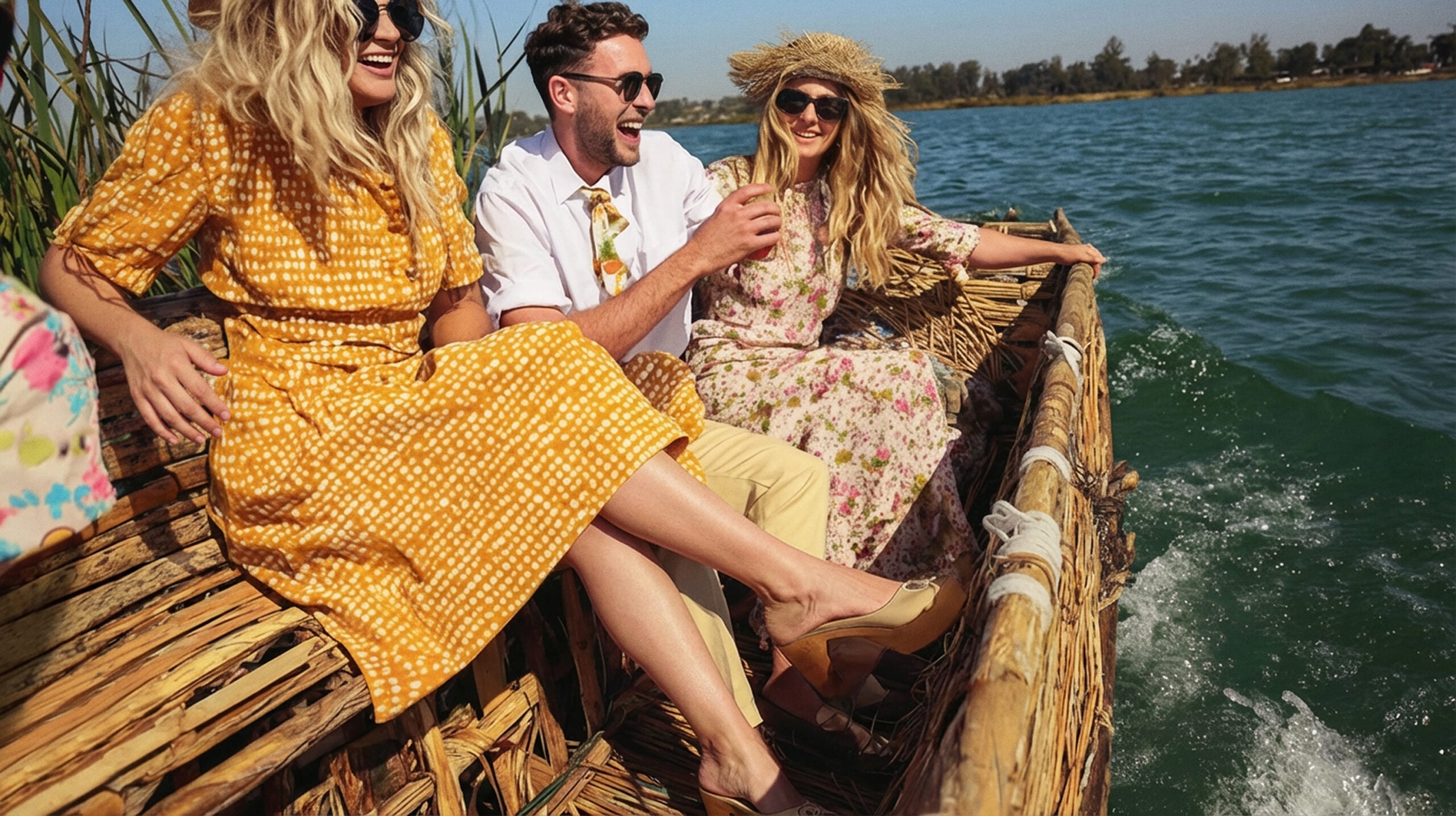 People on a boat on a lake