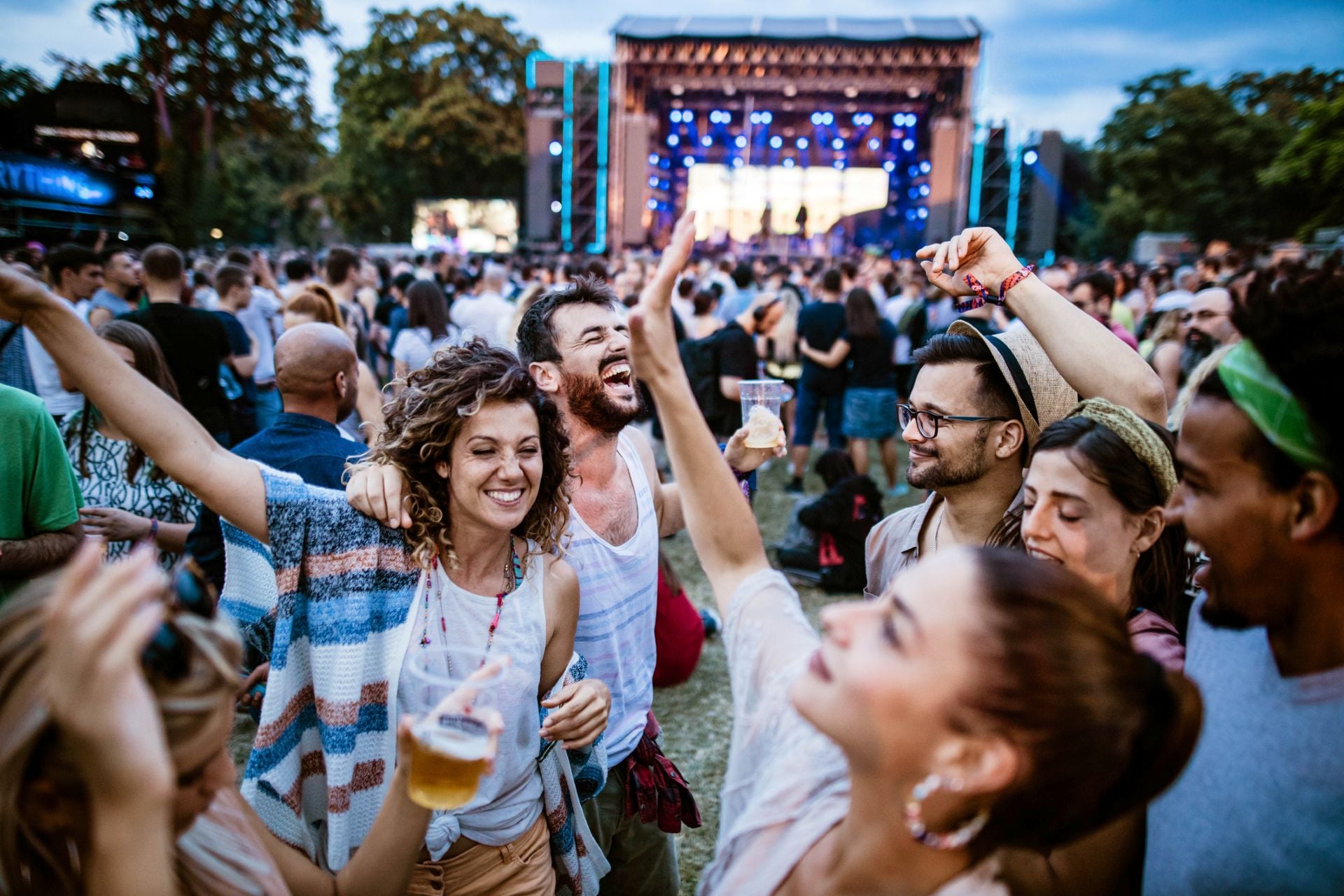 friends at music festival