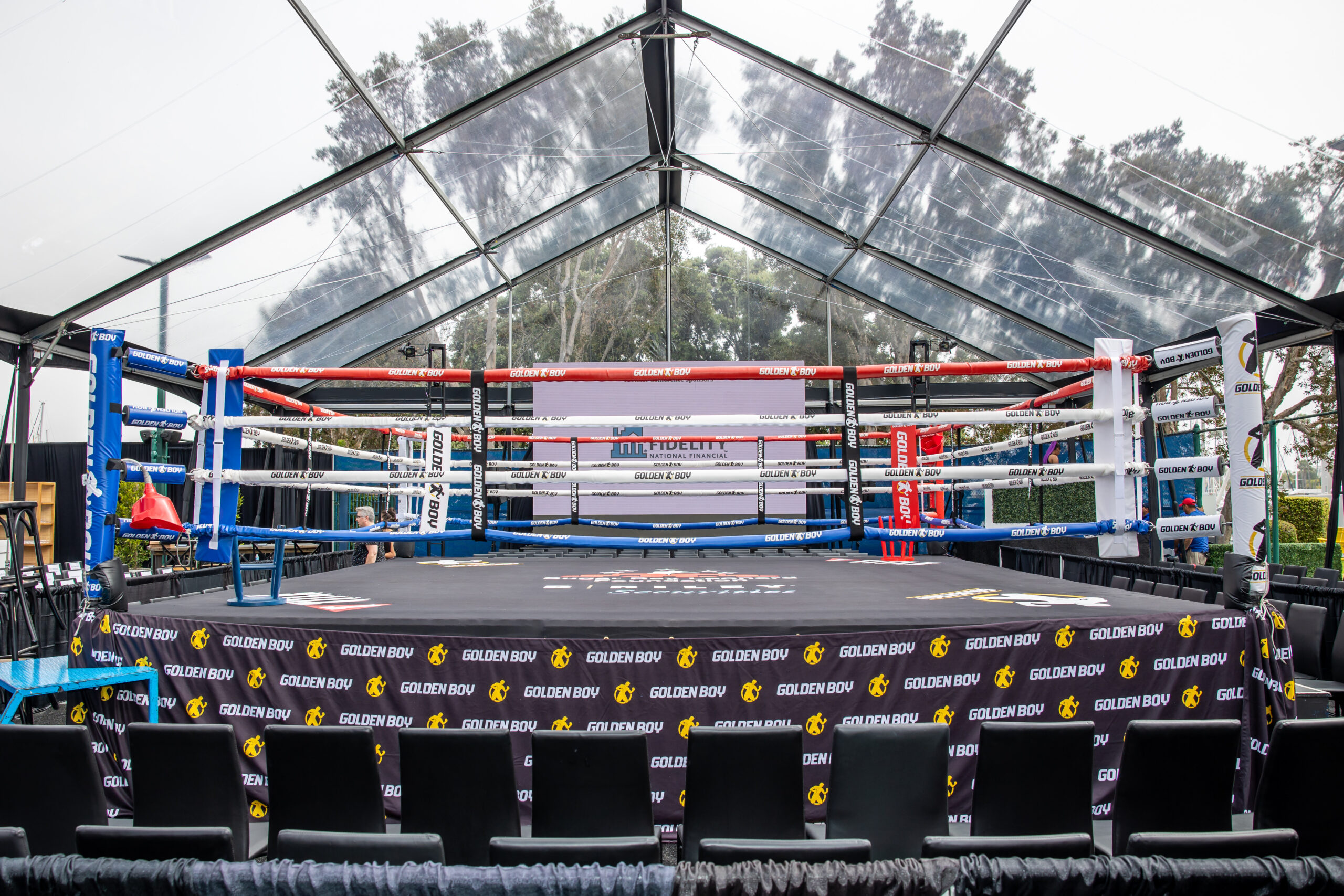 boxing ring at b riley sugar ray leonard foundation boxing match for charity